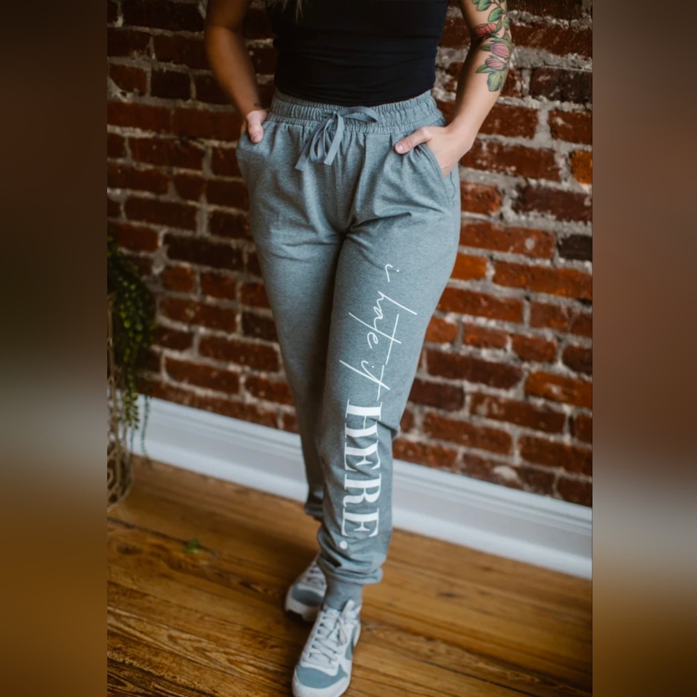 Matt Matthews Joggers Size Large Charcoal "I Hate It Here." - Picture 15 of 15